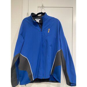 Pearl Izumi Cycling Jacket Mens XL Full Zip Fleece Lined Zip Pocket Back Blue